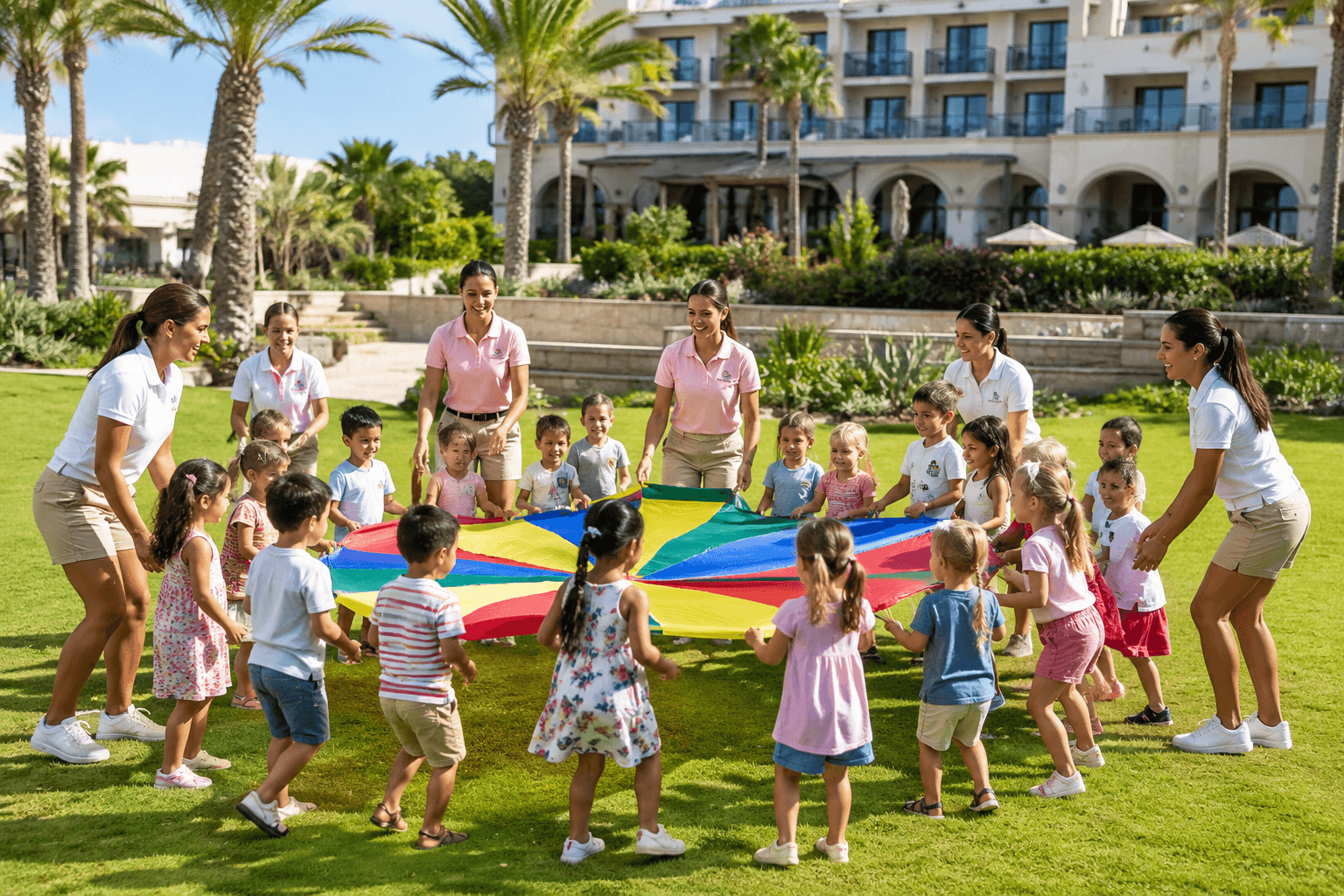 itavi group childcare for events. image of child care professionals leading group child care programs.